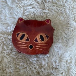 Kitty cat Leather jewelry pouch case